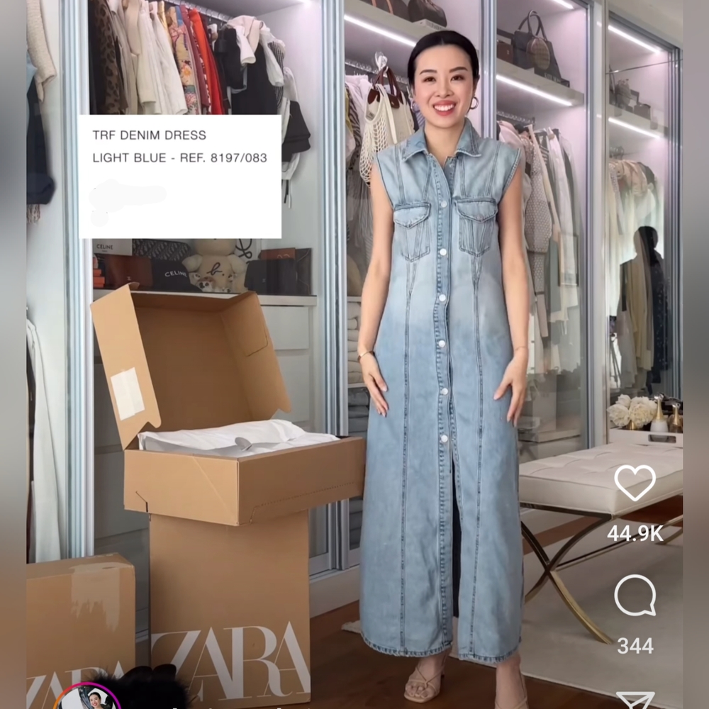 Zara denim midi dress light blue NWT S,M,L